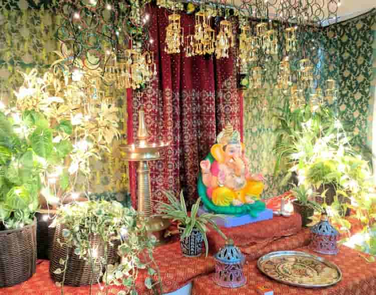 Ganpati Decoration with Background latest beautiful Ideas for Home